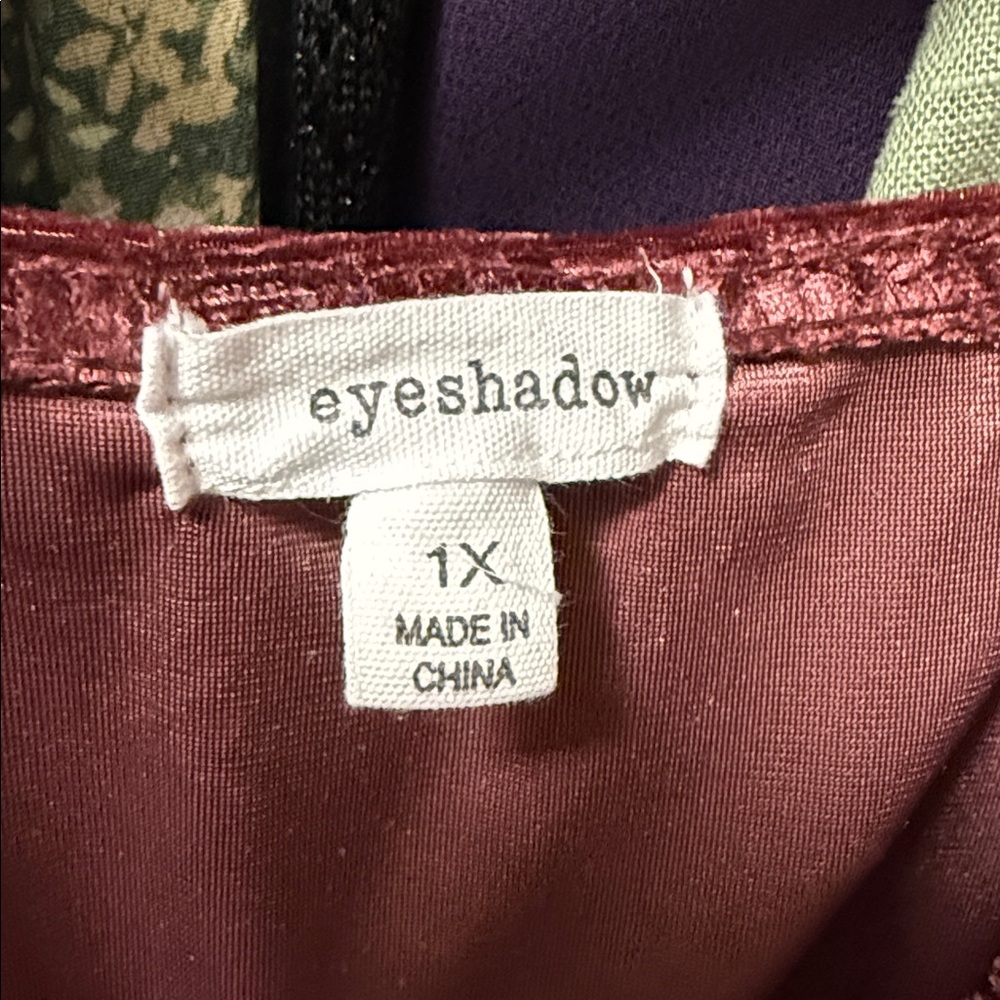 Eyeshadow 1XL Mauve/Burgundy Midi Dress W/Slit - Picture 3 of 5
